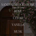 Sandalwood Rose Soy Candle - Tinted Glass Jar - 12 oz - Shop_nameSweet Water Decor