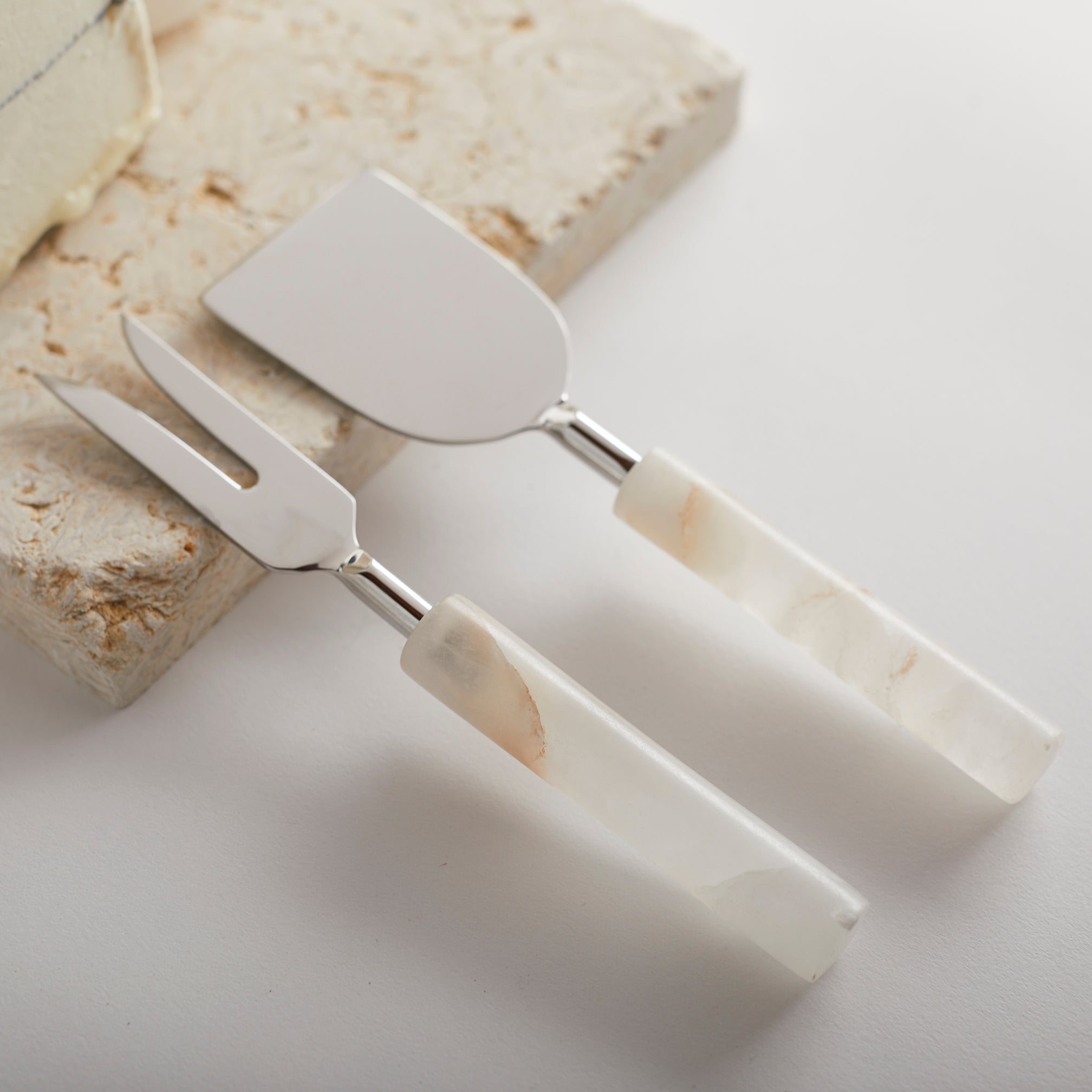 Santo Alabaster Cheese Tools - Set of 2 - Shop_namePowered by People