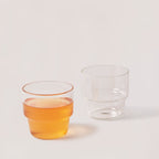 Stackable Glass Tumbler - set of 4 - dwellandremainFleck