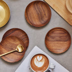 Teak Coasters - set of 4 - dwellandremainFleck