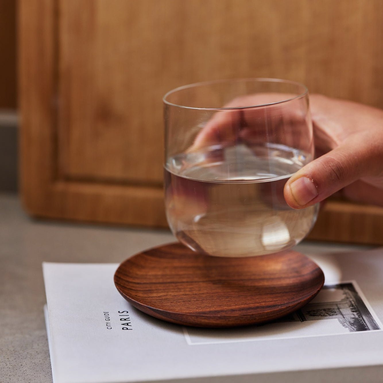 Teak Coasters - set of 4 - dwellandremainFleck